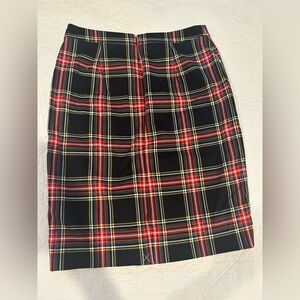 J. Crew Red and Black Plaid Pencil Skirt